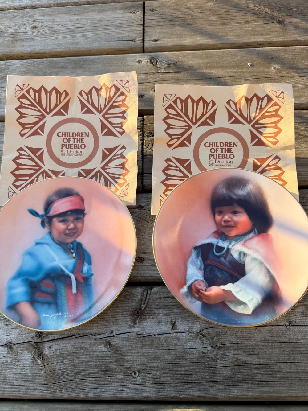 Vintage Doulton International Children of the Pueblo Collector Plates Set of 2